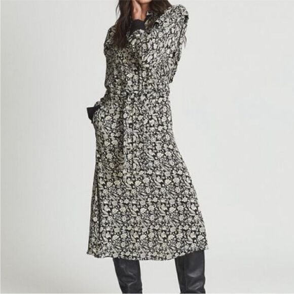 Reiss Micah Floral Printed Midi Dress-J3 - Picture 5 of 11